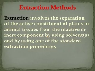 Extraction Methods