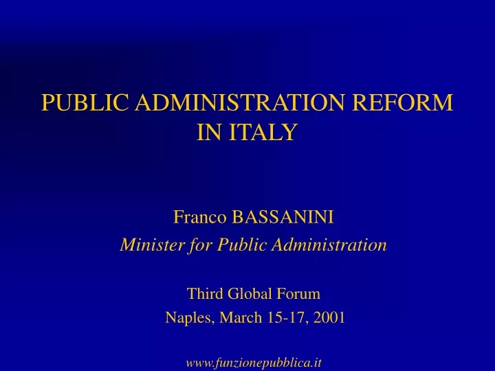 public administration reform in italy