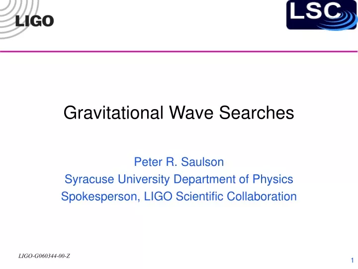 gravitational wave searches
