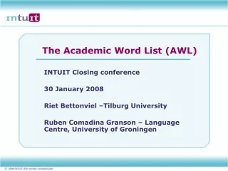 The Academic Word List (AWL)