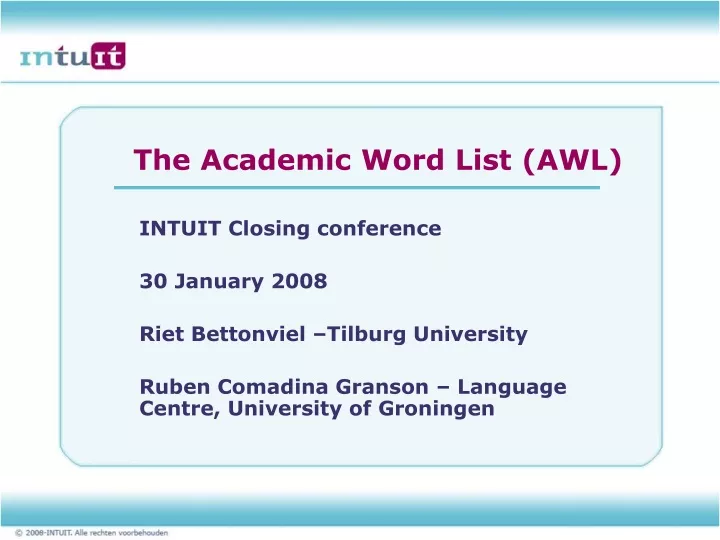 the academic word list awl