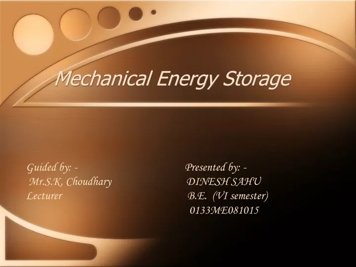 mechanical energy storage
