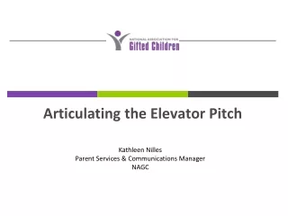 Articulating the Elevator Pitch