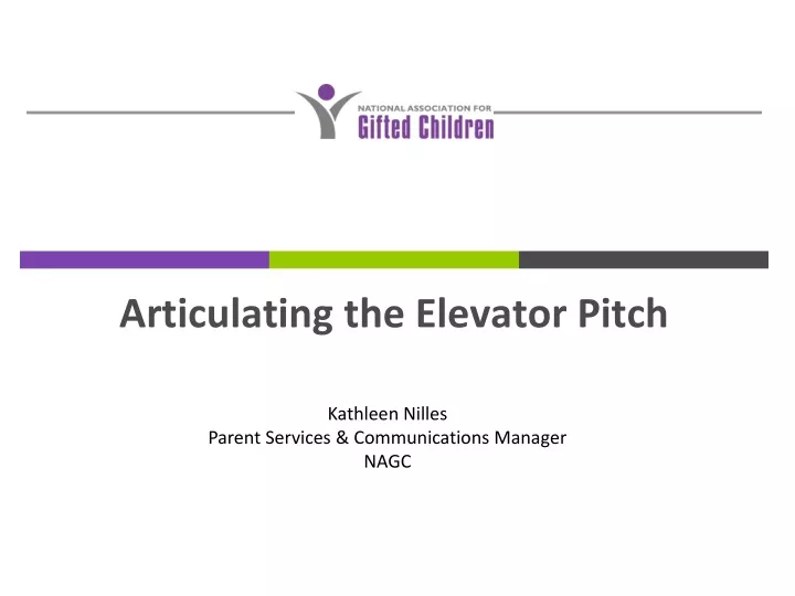 articulating the elevator pitch