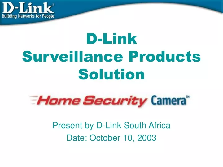 d link surveillance products solution