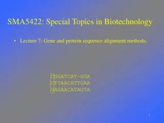 SMA5422: Special Topics in Biotechnology