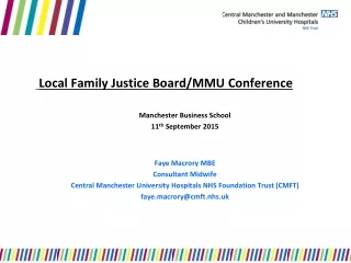 Local Family Justice Board/MMU Conference