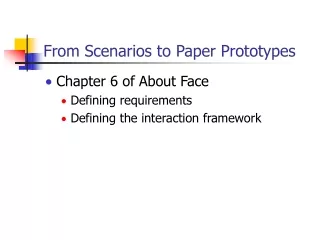 From Scenarios to Paper Prototypes