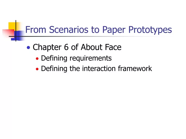from scenarios to paper prototypes