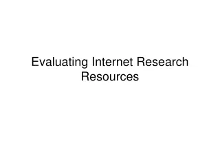 Evaluating Internet Research Resources