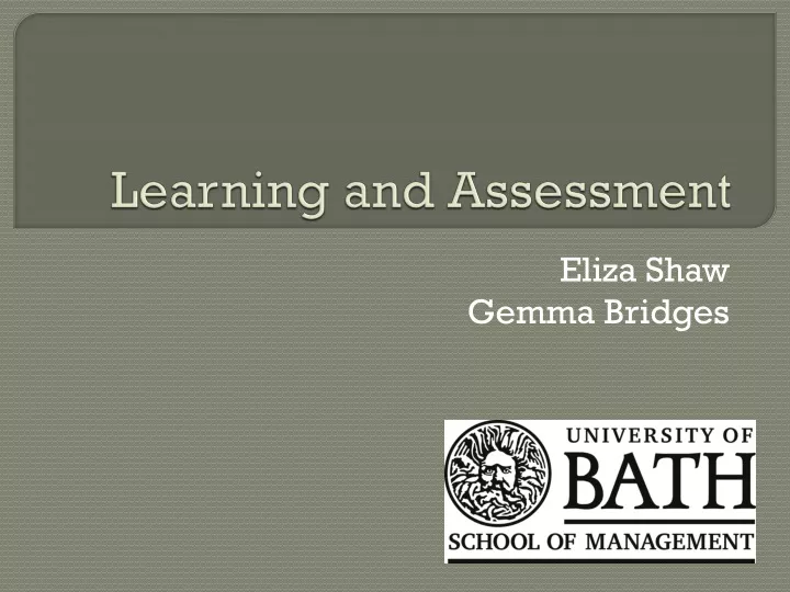learning and assessment