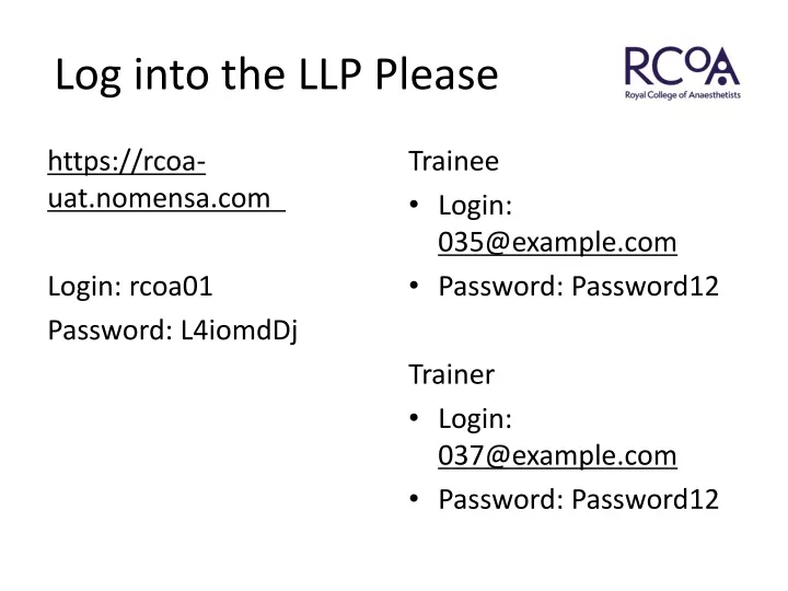 log into the llp please