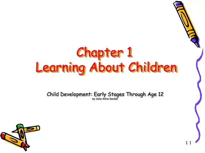 chapter 1 learning about children