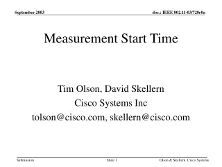 Measurement Start Time