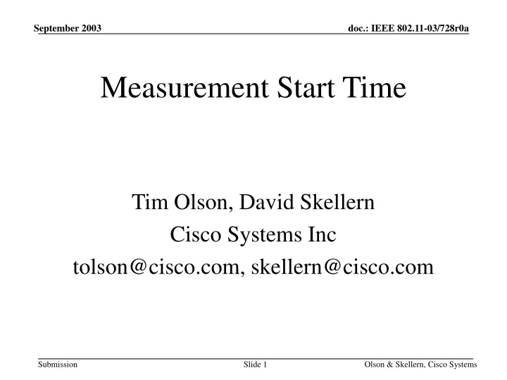 measurement start time