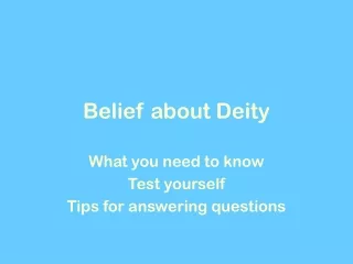Belief about Deity