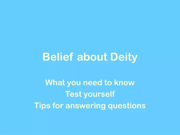 belief about deity