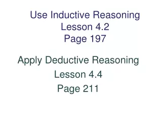 Use Inductive Reasoning Lesson 4.2 Page 197