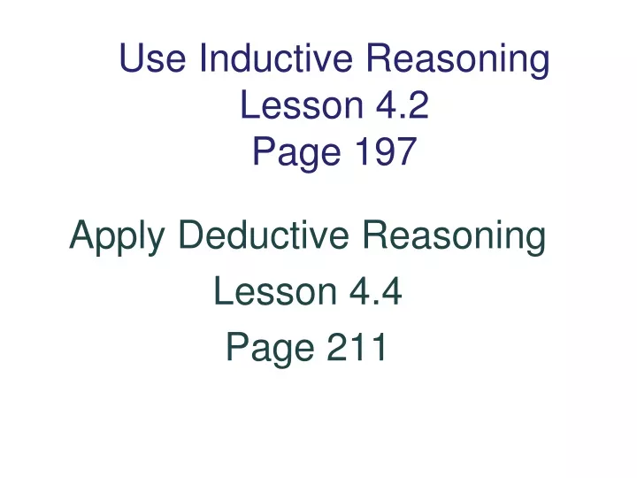use inductive reasoning lesson 4 2 page 197