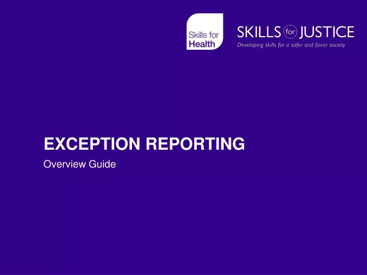 exception reporting