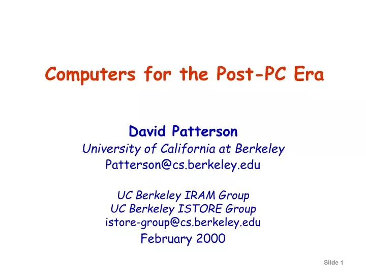 computers for the post pc era