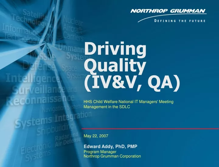 driving quality iv v qa