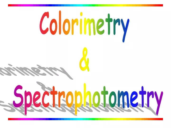 colorimetry spectrophotometry
