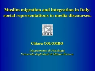 Chiara COLOMBO Dipartimento di Psicologia Università degli Studi di Milano-Bicocca