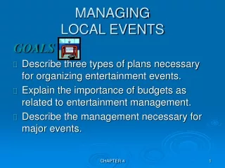 MANAGING  LOCAL EVENTS
