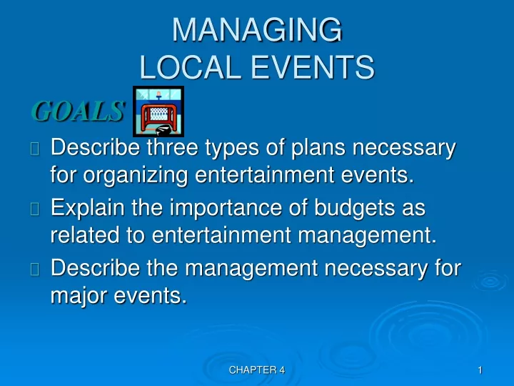 managing local events