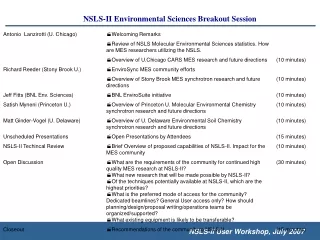 NSLS-II Environmental Sciences Breakout Session