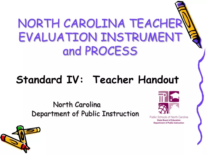 north carolina teacher evaluation instrument and process