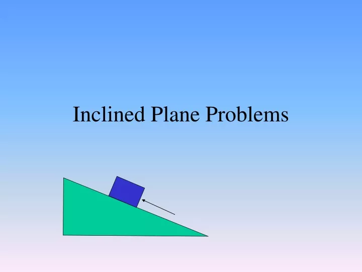 inclined plane problems