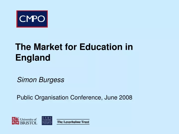 the market for education in england