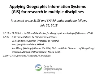 Applying Geographic Information Systems (GIS) for research in multiple disciplines