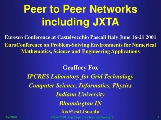 Peer to Peer Networks including JXTA