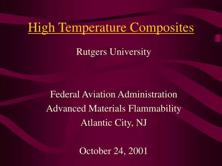 high temperature composites