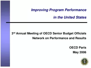 Improving Program Performance  in the United States