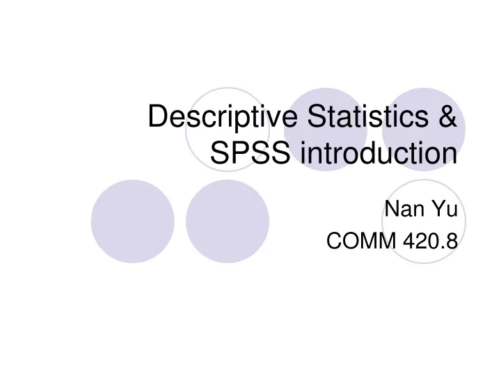 descriptive statistics spss introduction