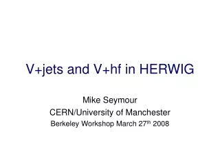 V+jets and V+hf in HERWIG