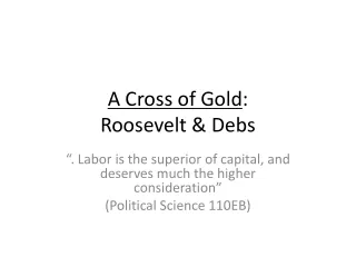 A Cross of Gold : Roosevelt &amp; Debs