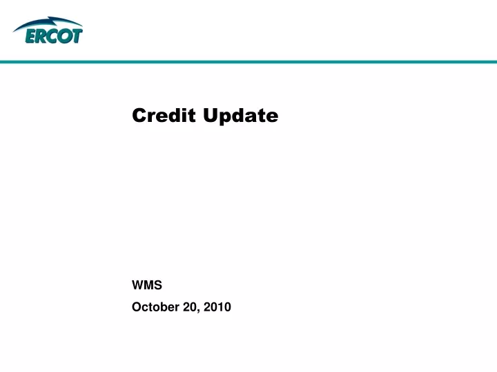 credit update