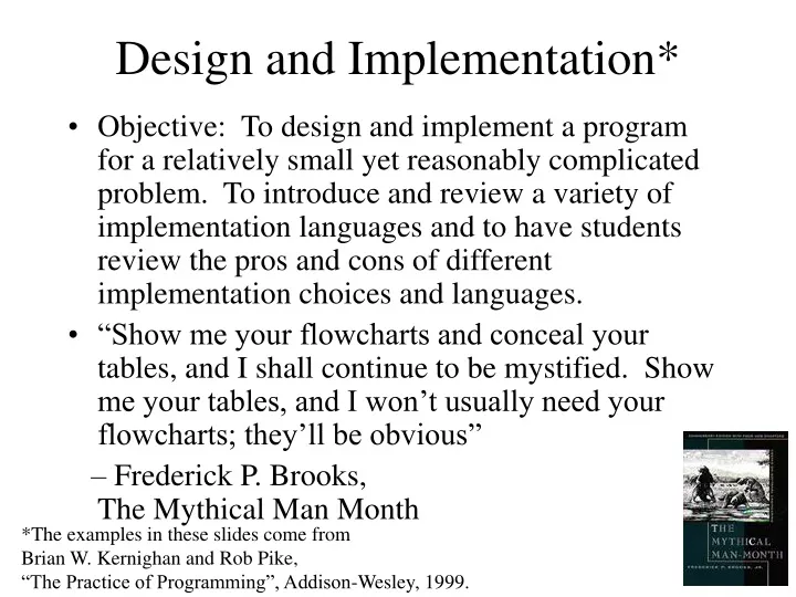 design and implementation