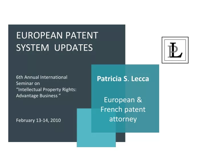 patricia s lecca european french patent attorney