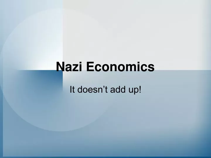 nazi economics