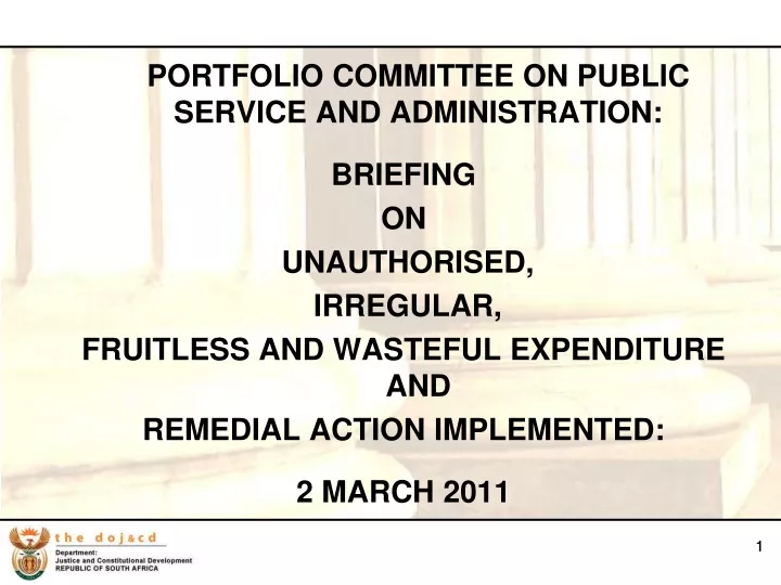 portfolio committee on public service