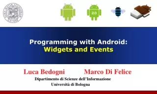 Programming with Android:  Widgets and Events