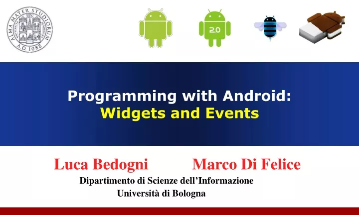 programming with android widgets and events