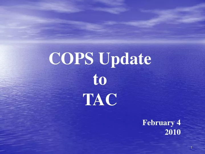 cops update to tac february 4 2010