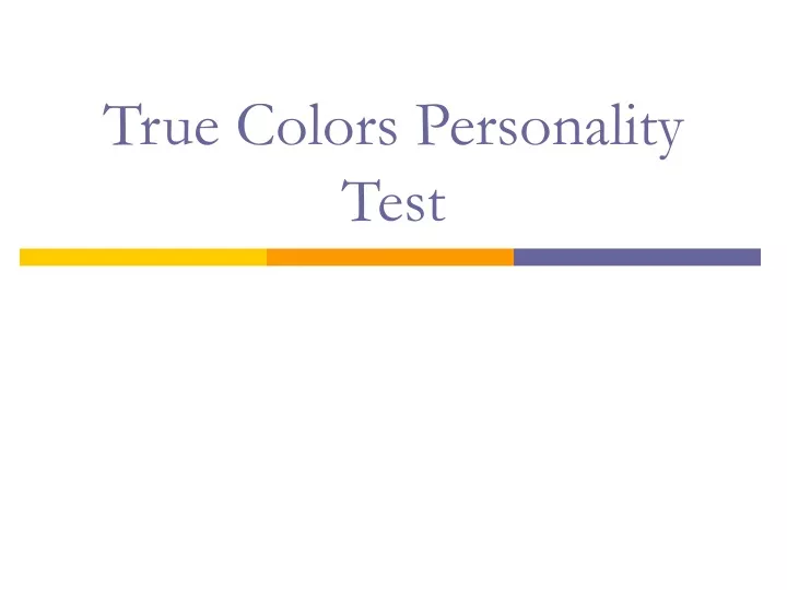 true colors personality test